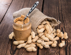 picture of peanut butter and  bag of peanuts